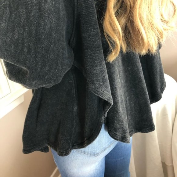 NWOT Deifik Sexy Keyhole Black/Grey burnout Top - Picture 3 of 5